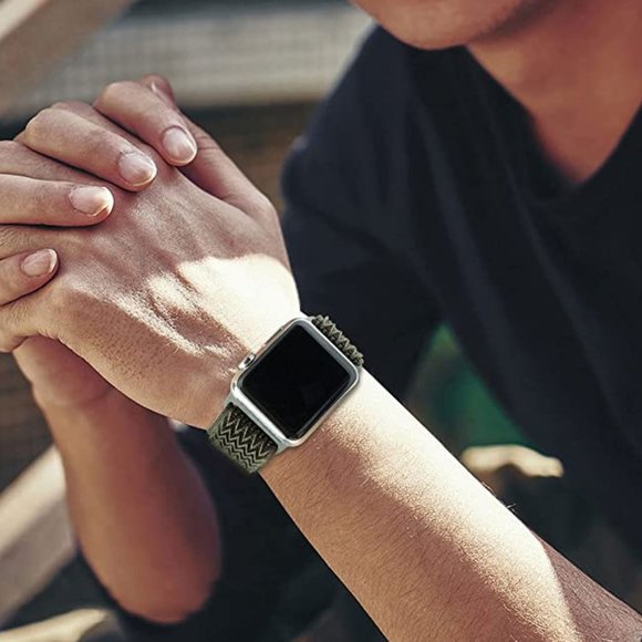 NEW[BAND] Green Nylon Adjustable Strap For Apple Watch - Picture 5 of 5